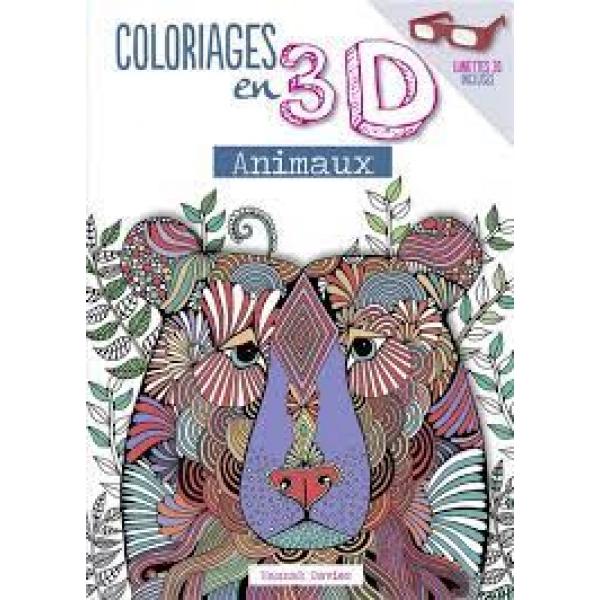 Coloriages en 3D -Animaux + lunettes 3D