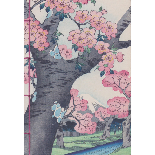 Carnet Hazan gaufré Cerisiers en Fleurs 16 x 23 cm