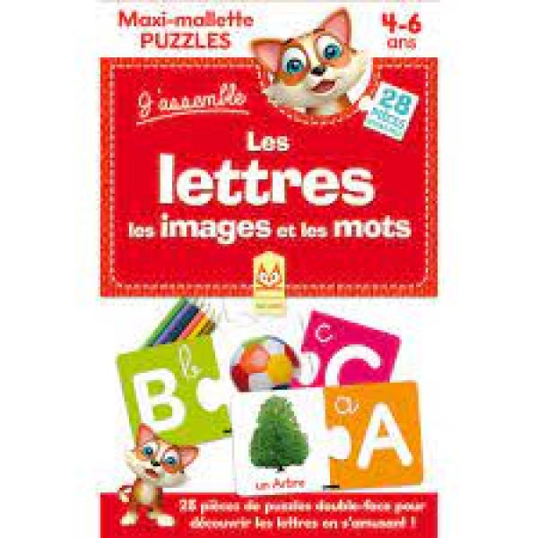 Maxi-mallette puzzles 4-6 -J'assemble Les lettres les images et les mots