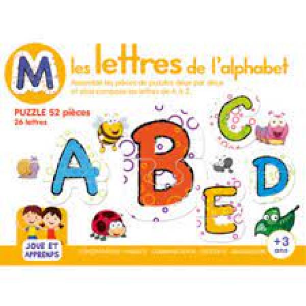 Joue et Apprends 3+ -Les lettres de l'alphabet 52 pièces puzzle 26 lettres