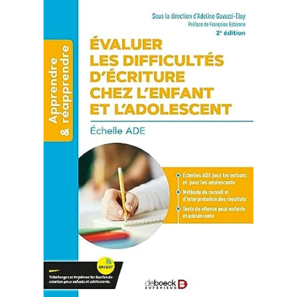 EVALUER DIFFICULTES D'ECRITURE CHEZ L'ENFANT ET L'ADOLESCENT