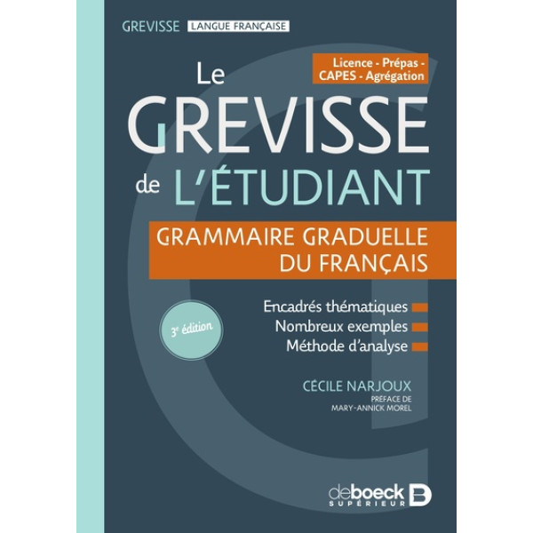 Le Grevisse de l'étudiant. Grammaire graduelle du français 3e édition