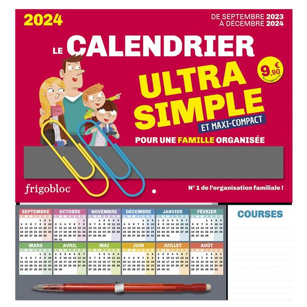 Frigobloc le calendrier ultra simple et maxi-compact pour une famille organisée ED 2023-2024