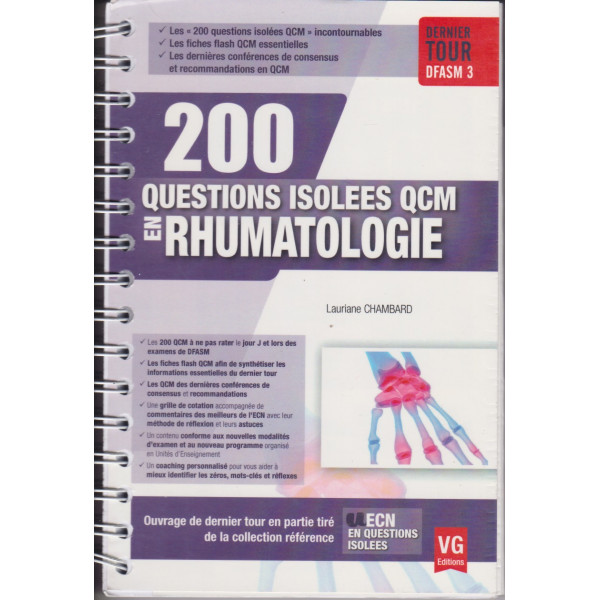 200 Questions isolées QCM en Rhumatologie