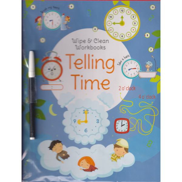 Wipe and clean workbooks -Telling time