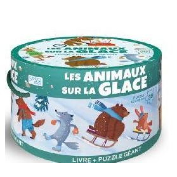 Les animaux sur la glace - Livre + Puzzle géant