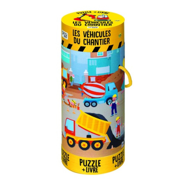 Les véhicules du chantier Puzzle +Livre 5+