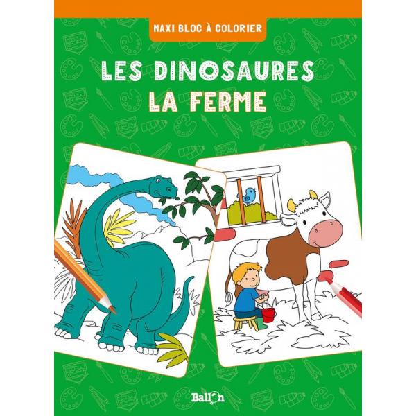 Maxi Bloc à colorier -Les dinosaures la ferme