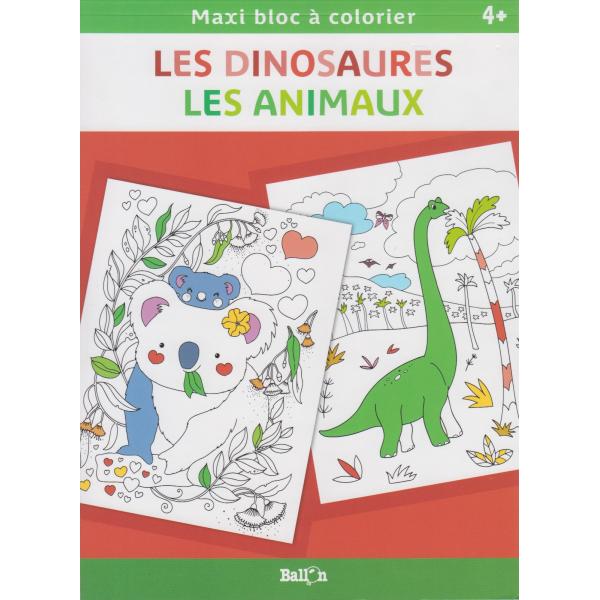 Maxi bloc a colorier 4+ -Les dinosaures Les animaux 