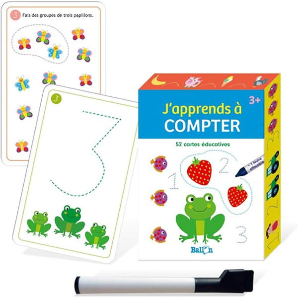 'apprends à compter -52 cartes éducatives