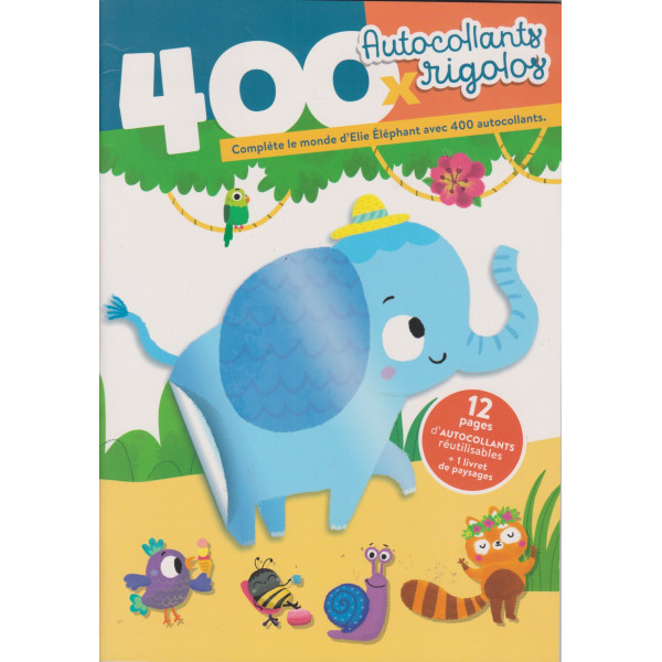 Couverture bleu éléphant 400 autocollants