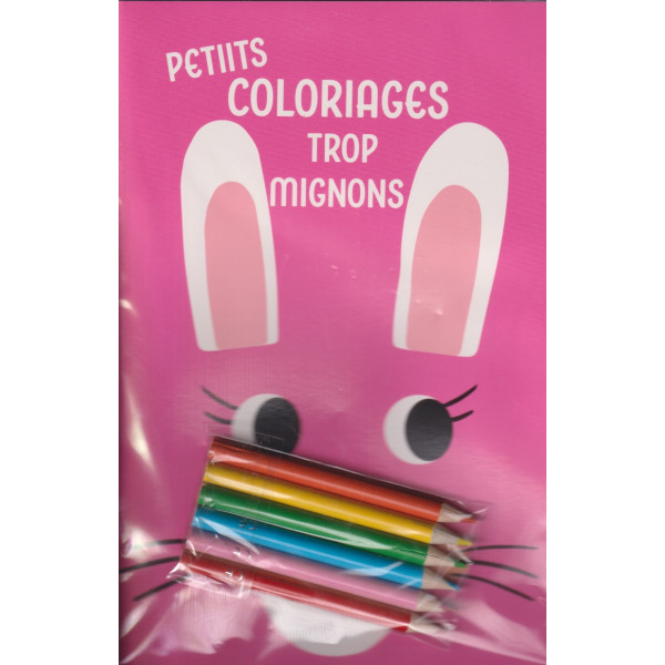 Petits Coloriages trop Mignons - Lapin Rose