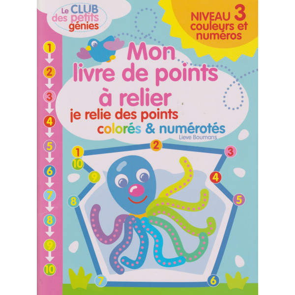 Mon livre de points a relier N3 -Je relie des points colorés et numérotes