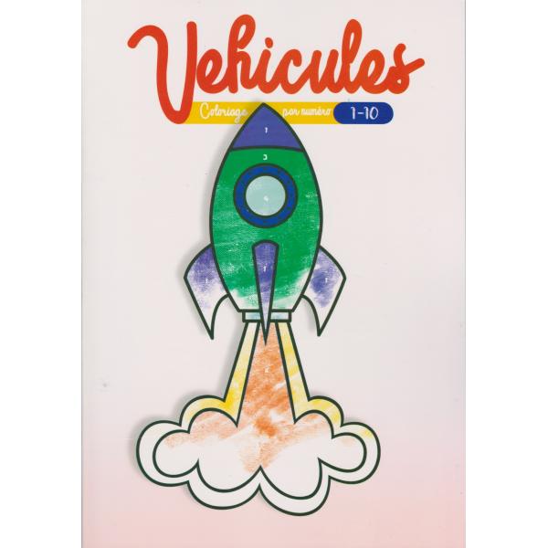 Coloriage par numéro 1-10 -Vehicules