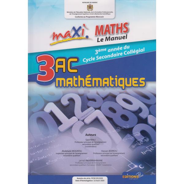 Maxi Maths 3AC livre 2022